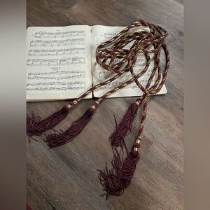 Burgundy and Gold Tassel Rope pair (2)